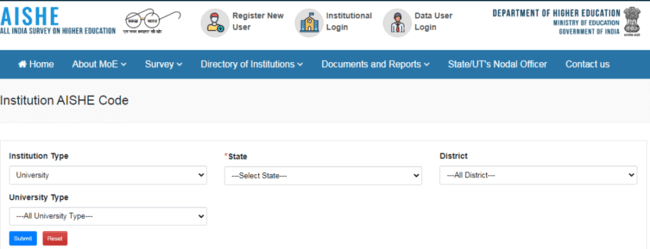Know Your AISHE Code
