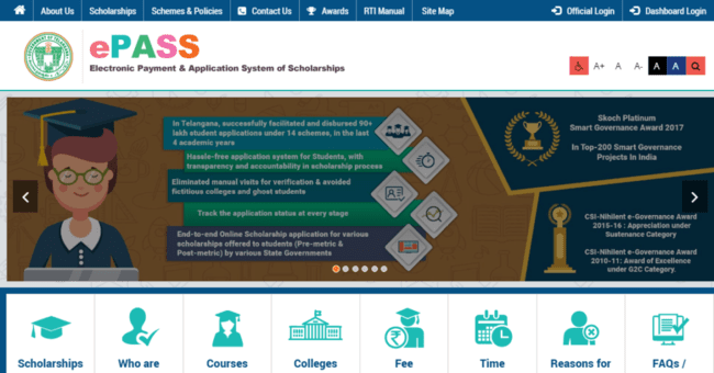 Application Procedure Under Telangana Scholarship