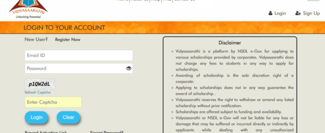 CARE Ratings Scholarship  Login