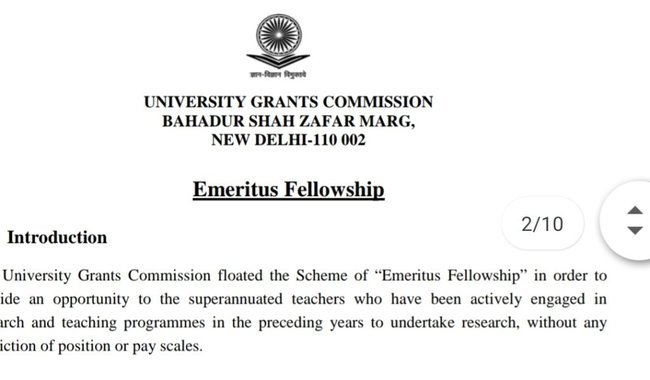 UGC Emeritus Fellowship