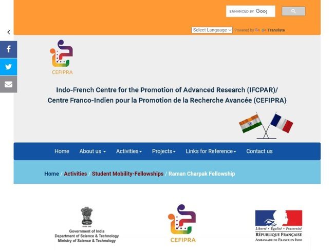 Application Procedure Raman Charpak Fellowship