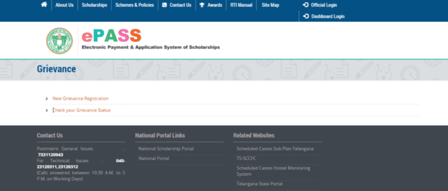 Telangana Scholarship Grievance