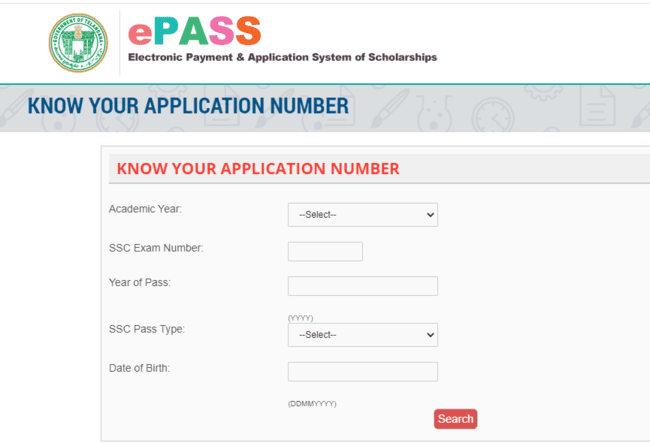 Ts epass Scholarship Know Your Application Number