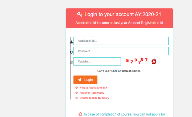 Login for Renewal Applicants
