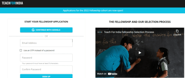 Teach for India Fellowship Official Website