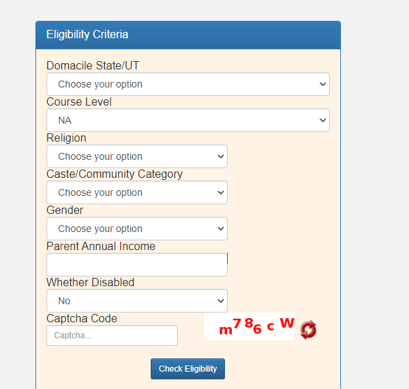 View Scheme Eligibility