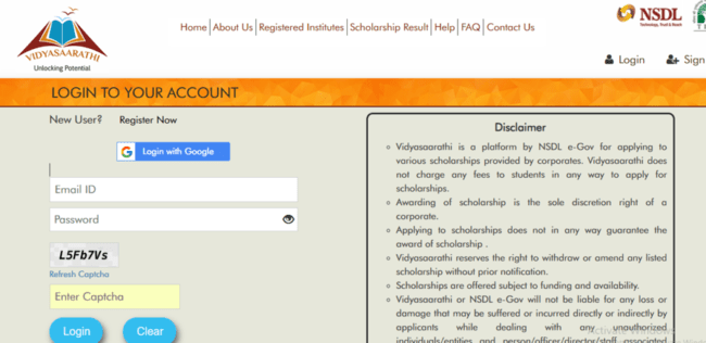 Vidyasaarathi Login