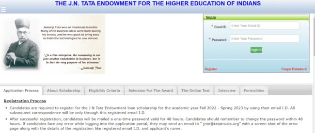 JN Tata Endowment Loan Scholarship