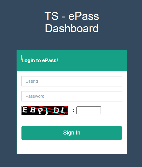 Ts epass Scholarship Dashboard Login