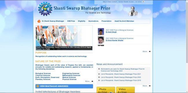 Shanti Swarup Bhatnagar Prize 2022 Application Procedure