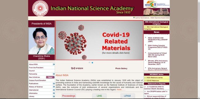 INSA Medal for Young Scientists 2023 Application Procedure