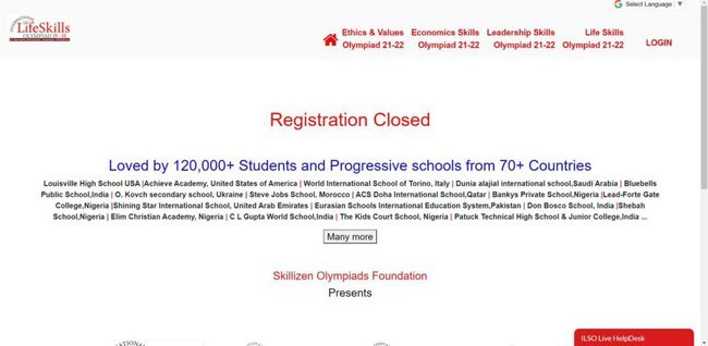Application procedure for International Life Skills Olympiad 2022