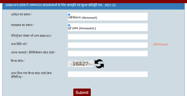 UP Scholarship Renewal Login for Pre Matric Students  