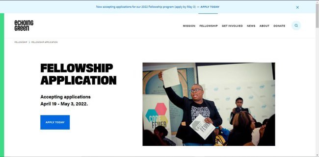 Application Procedure for Echoing Green Fellowship 2022