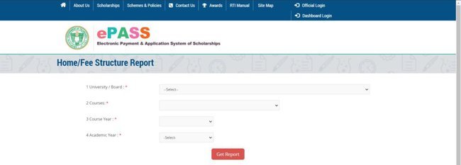 Procedure to Check Fee Structure