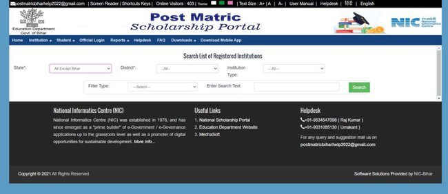 List of Institutions