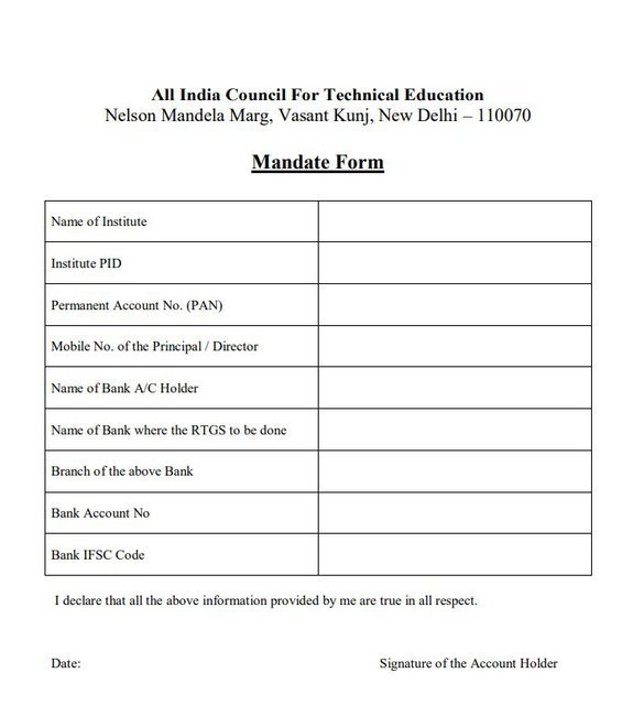 Mandate Form