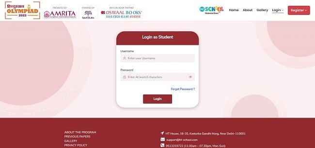 Login As Student