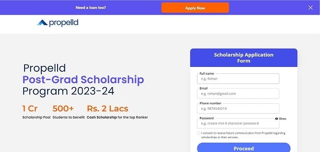 Propelld Scholarship Program for Indian Students Official Website