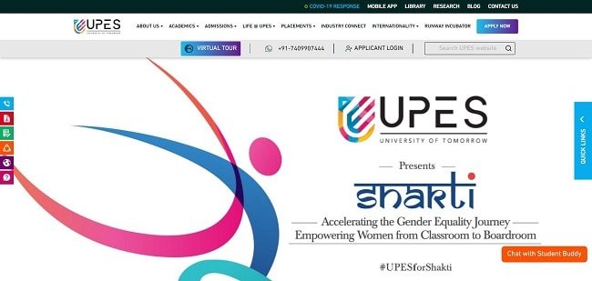 UPES Dehradun Shakti Scholarship Official Website