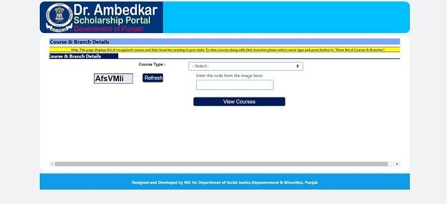View Courses and Branch Details
