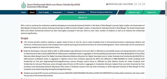 SVMCM Scholarship Status Official Website