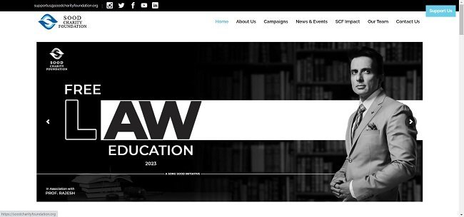 Sonu Sood Scholarship Official Website