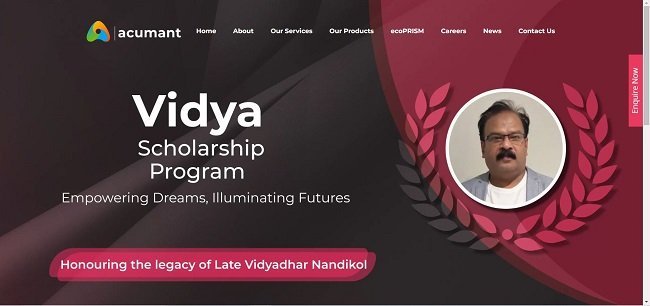 Vidya Scholarship Program Official Website