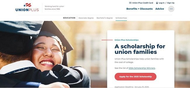 Union Plus Scholarship Official Website