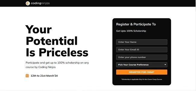 Coding Ninjas Scholarship Test