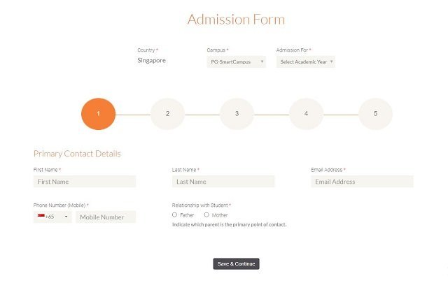 admission form