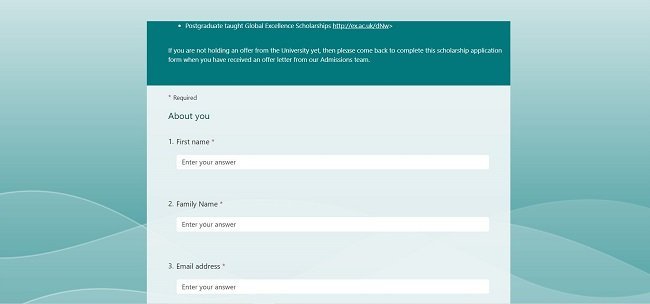 Global Excellence Scholarships Postgraduate