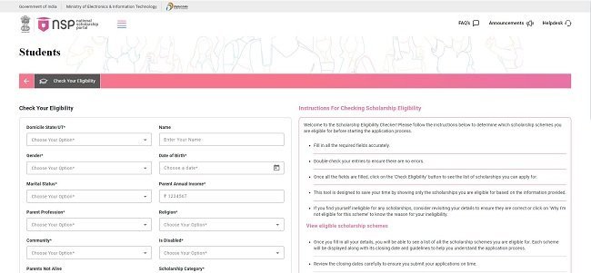 Scheme Eligibility