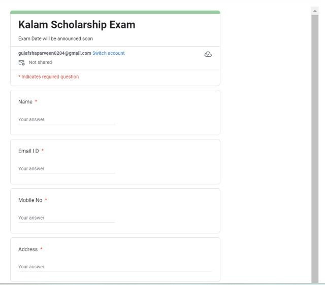 Kalam Scholarship Exam