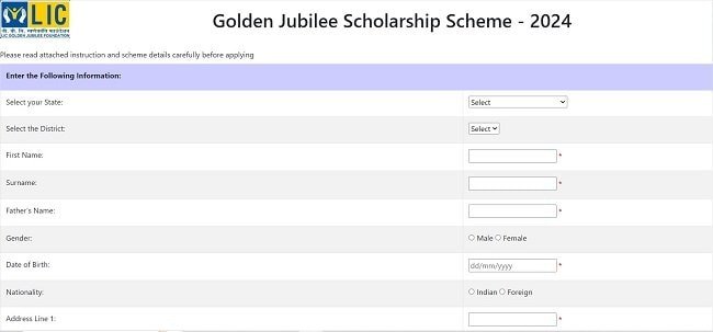 Apply for LIC Golden Jubilee Scholarship