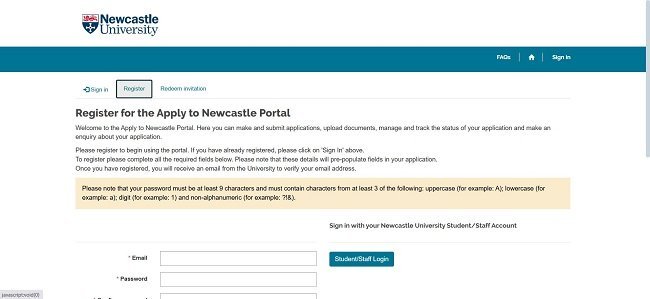 Register as New Applicant