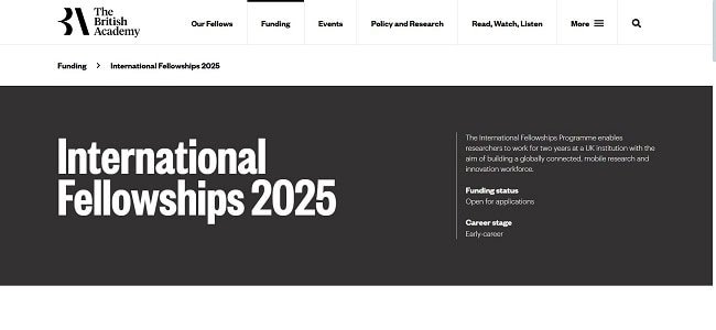 British Academy International Fellowship Official Website