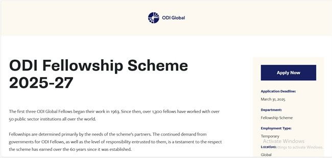 ODI Fellowship Scheme Official Website