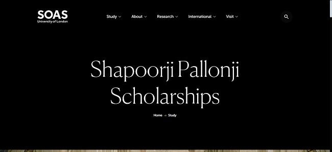 Shapoorji Pallonji Scholarship Official Website